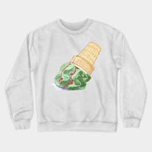 Melted ice-cream (pistachio & strawberry syrup) Crewneck Sweatshirt